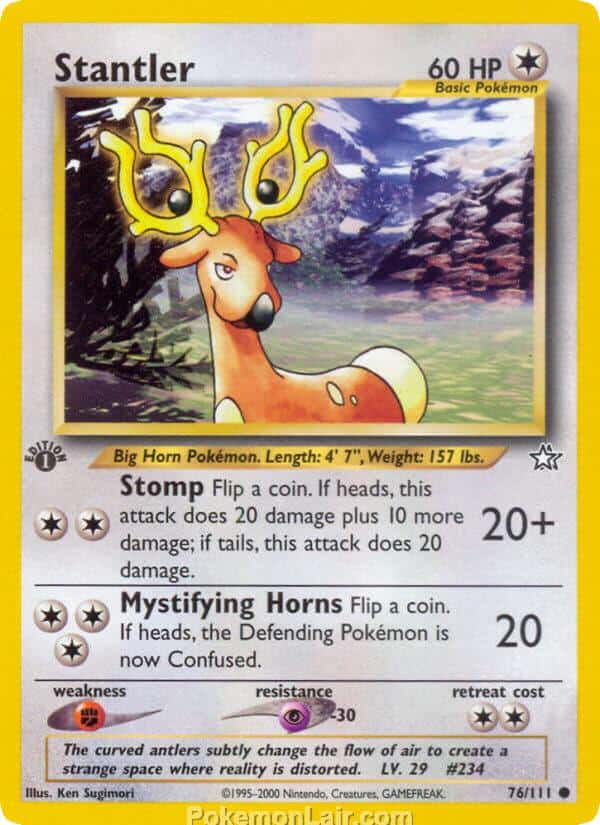 2000 Pokemon Trading Card Game NEO Genesis Set 76 Stantler