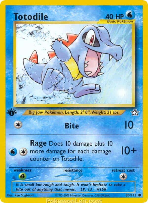 2000 Pokemon Trading Card Game NEO Genesis Set 80 Totodile