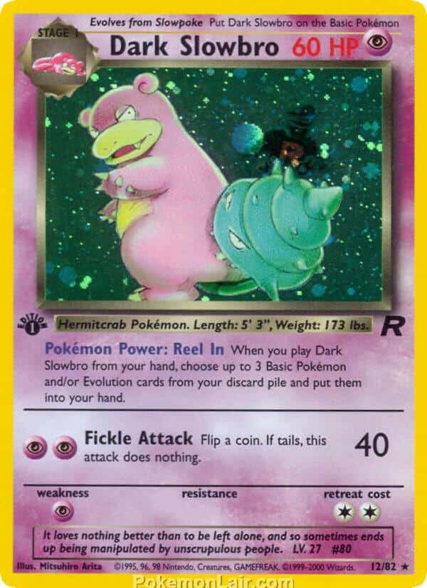 2000 Pokemon Trading Card Game Team Rocket Price List 12 Dark Slowbro