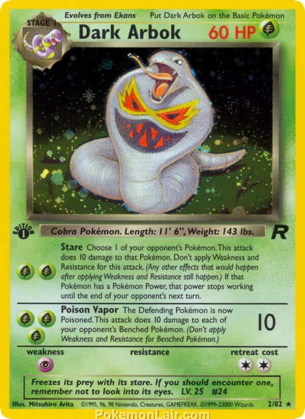 2000 Pokemon Trading Card Game Team Rocket Price List 2 Dark Arbok