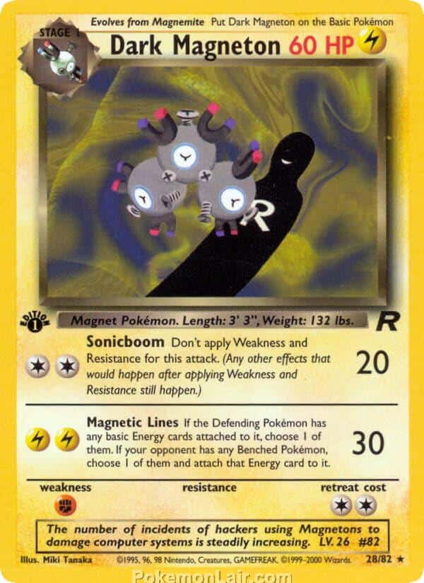 2000 Pokemon Trading Card Game Team Rocket Price List 28 Dark Magneton