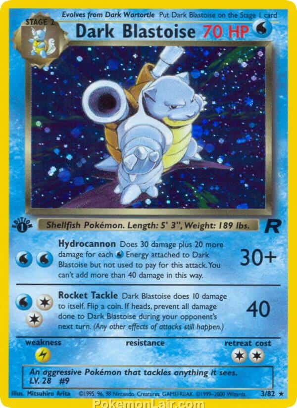 2000 Pokemon Trading Card Game Team Rocket Price List 3 Dark Blastoise