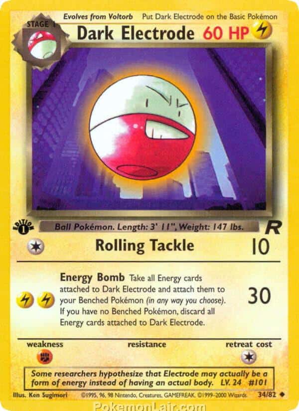 2000 Pokemon Trading Card Game Team Rocket Price List 34 Dark Electrode