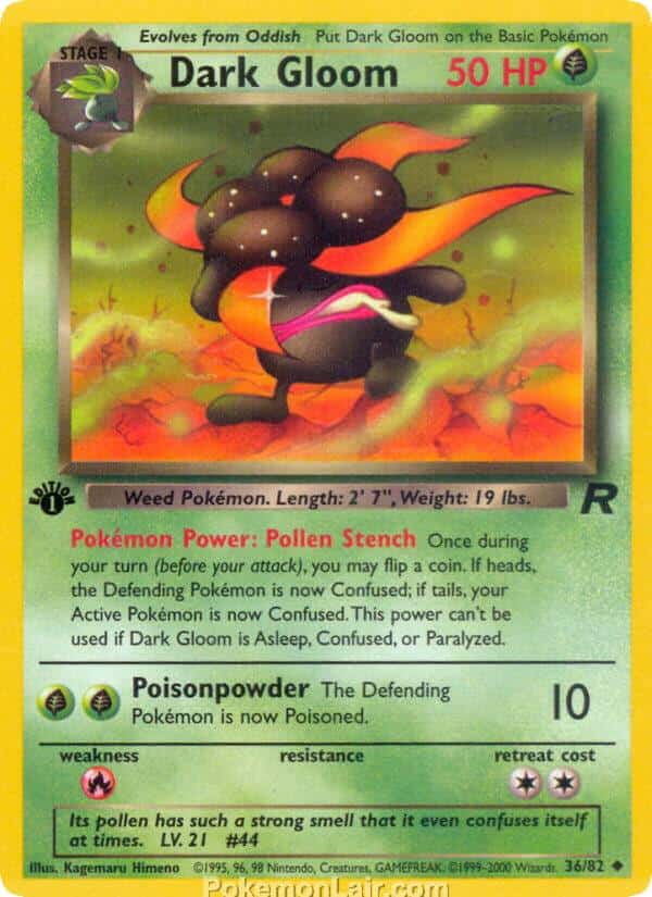 2000 Pokemon Trading Card Game Team Rocket Price List 36 Dark Gloom