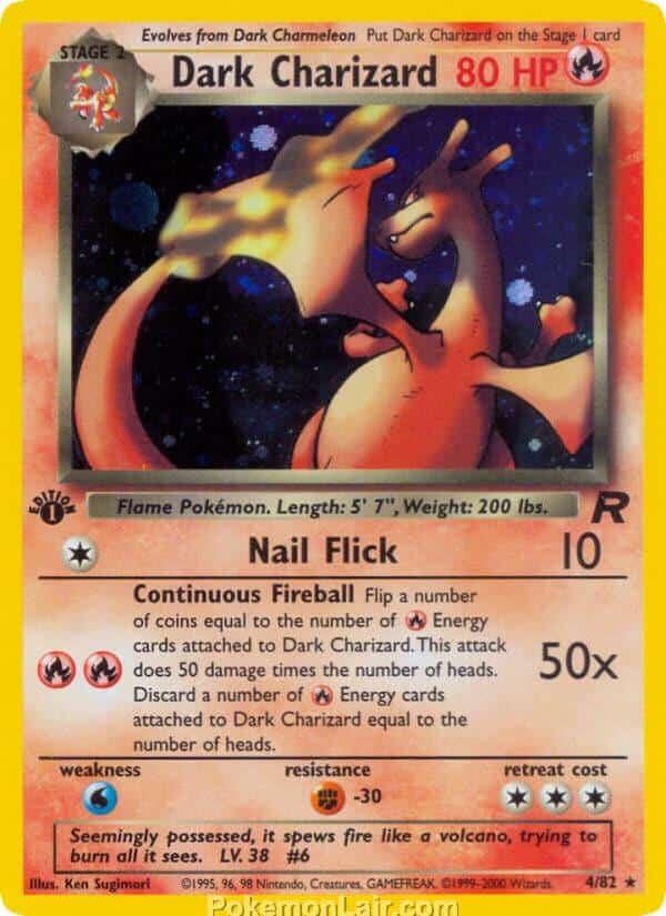 2000 Pokemon Trading Card Game Team Rocket Price List 4 Dark Charizard