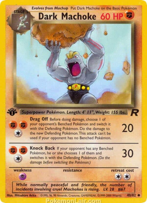 2000 Pokemon Trading Card Game Team Rocket Price List 40 Dark Machoke