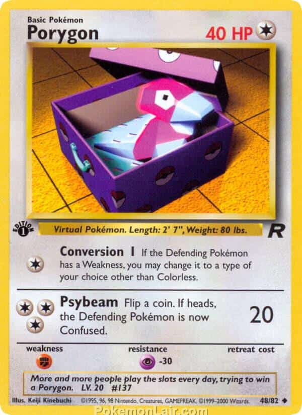2000 Pokemon Trading Card Game Team Rocket Price List 48 Porygon
