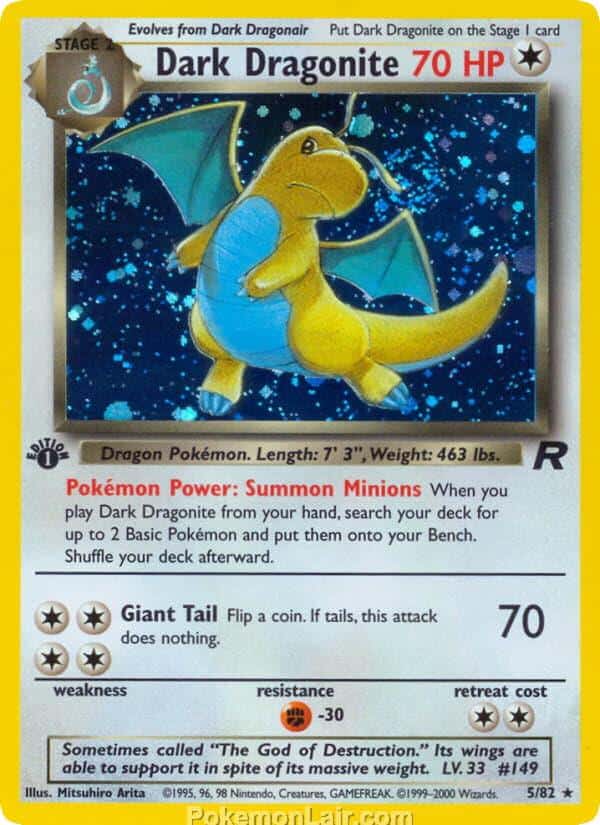 2000 Pokemon Trading Card Game Team Rocket Price List 5 Dark Dragonite