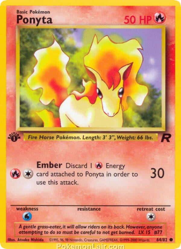 2000 Pokemon Trading Card Game Team Rocket Price List 64 Ponyta