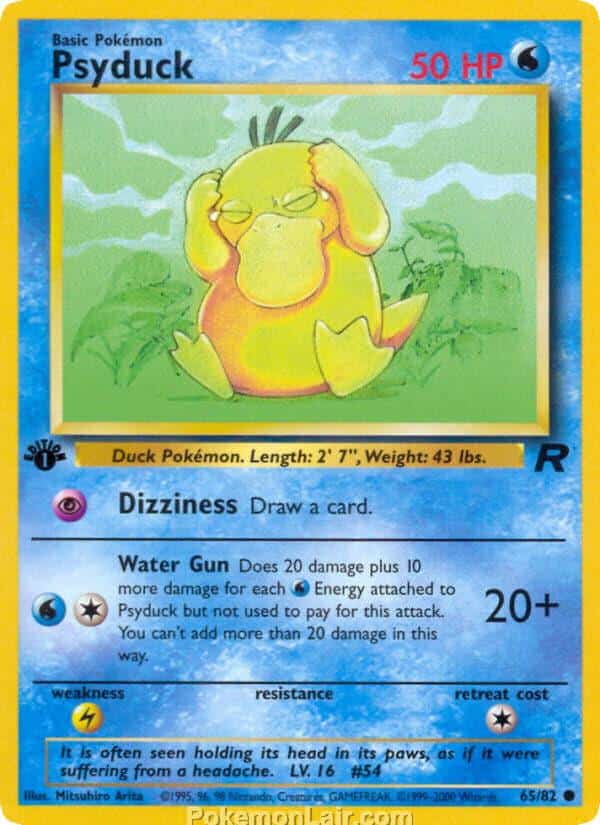 2000 Pokemon Trading Card Game Team Rocket Price List 65 Psyduck