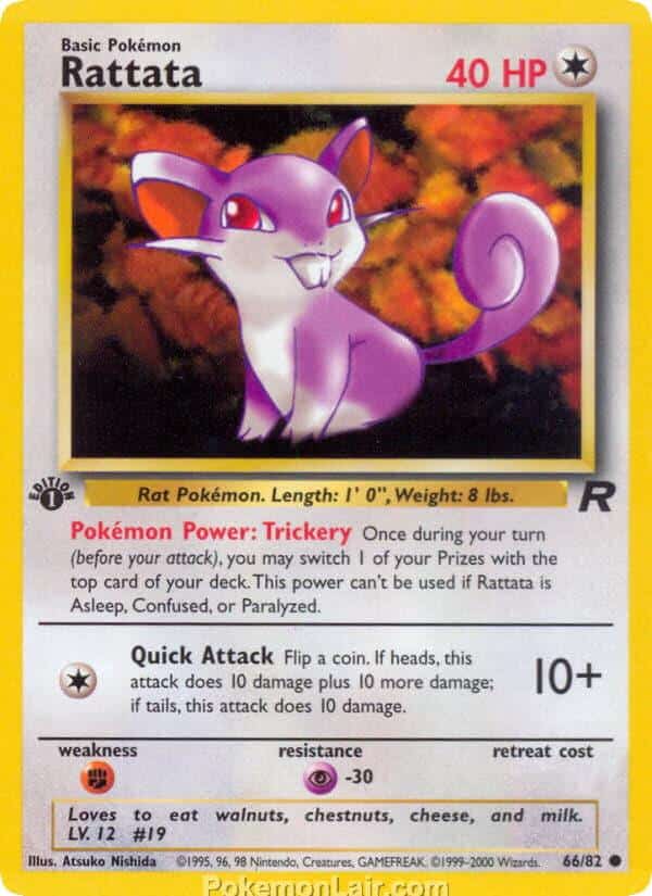 2000 Pokemon Trading Card Game Team Rocket Price List 66 Rattata