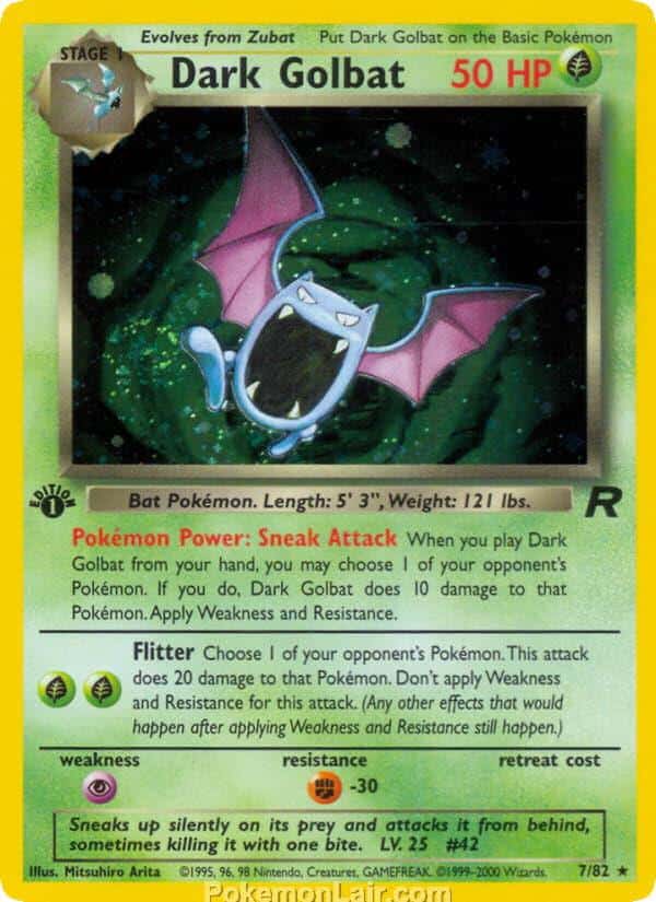2000 Pokemon Trading Card Game Team Rocket Price List 7 Dark Golbat
