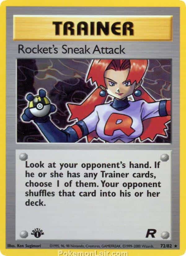 2000 Pokemon Trading Card Game Team Rocket Price List 72 Rockets Sneak Attack
