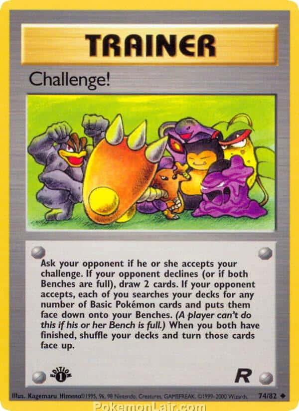 2000 Pokemon Trading Card Game Team Rocket Price List 74 Challenge