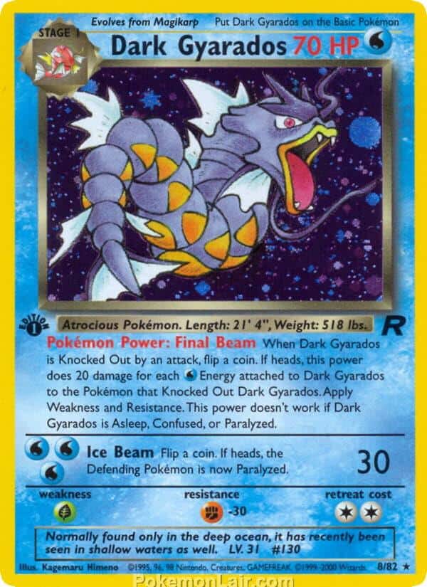 2000 Pokemon Trading Card Game Team Rocket Price List 8 Dark Gyarados