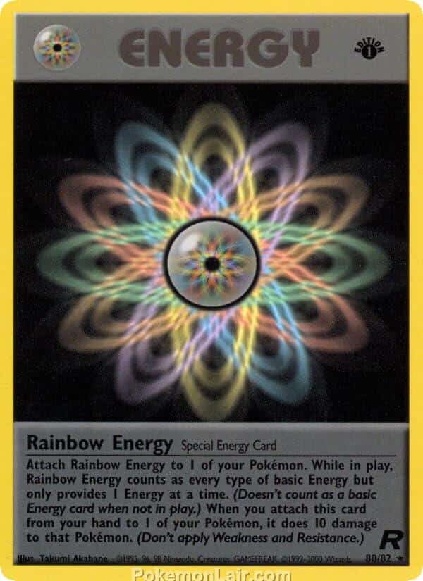 2000 Pokemon Trading Card Game Team Rocket Price List 80 Rainbow Energy