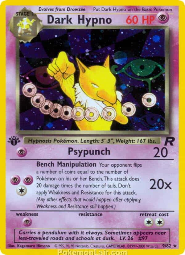 2000 Pokemon Trading Card Game Team Rocket Price List 9 Dark Hypno