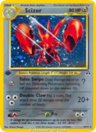 2001 Pokemon Trading Card Game NEO Discovery Price List 10 Scizor