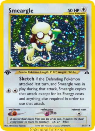 2001 Pokemon Trading Card Game NEO Discovery Price List 11 Smeargle