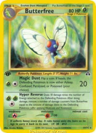 2001 Pokemon Trading Card Game NEO Discovery Price List 19 Butterfree