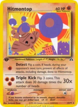 2001 Pokemon Trading Card Game NEO Discovery Price List 22 Hitmontop
