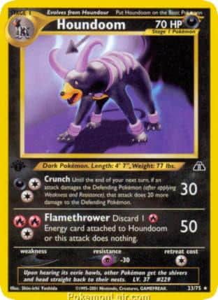 2001 Pokemon Trading Card Game NEO Discovery Price List 23 Houndoom