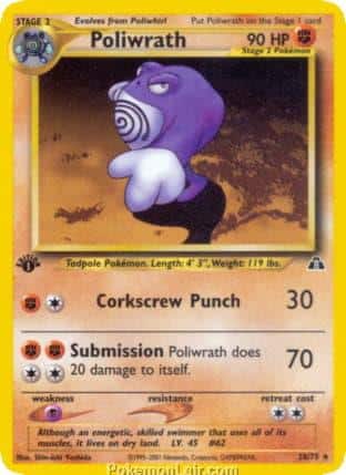 2001 Pokemon Trading Card Game NEO Discovery Price List 28 Poliwrath
