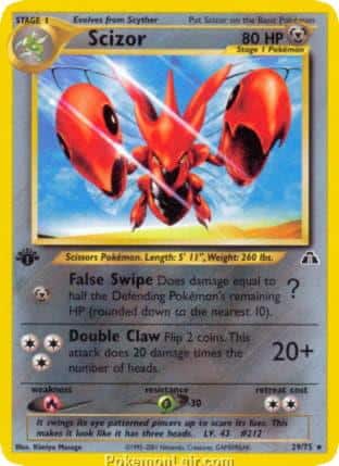 2001 Pokemon Trading Card Game NEO Discovery Price List 29 Scizor