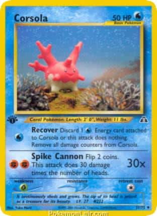 2001 Pokemon Trading Card Game NEO Discovery Price List 37 Corsola
