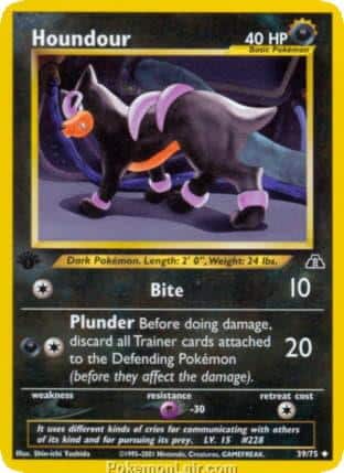 2001 Pokemon Trading Card Game NEO Discovery Price List 39 Houndour
