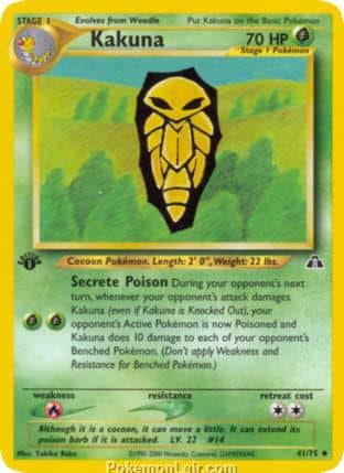 2001 Pokemon Trading Card Game NEO Discovery Price List 41 Kakuna