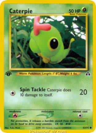 2001 Pokemon Trading Card Game NEO Discovery Price List 53 Caterpie