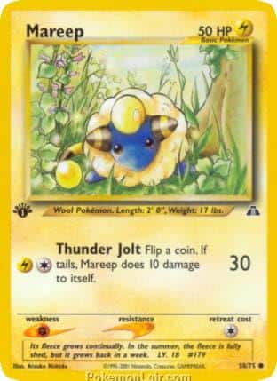 2001 Pokemon Trading Card Game NEO Discovery Price List 58 Mareep