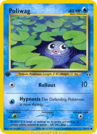 2001 Pokemon Trading Card Game NEO Discovery Price List 62 Poliwag