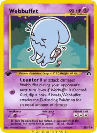 2001 Pokemon Trading Card Game NEO Discovery Set 35 Wobbuffet