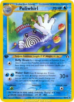 2001 Pokemon Trading Card Game NEO Discovery Set 44 Poliwhirl