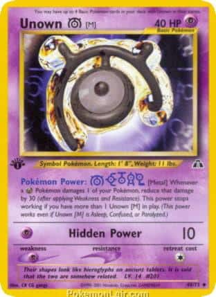 2001 Pokemon Trading Card Game NEO Discovery Set 49 Unown M