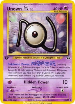 2001 Pokemon Trading Card Game NEO Discovery Set 50 Unown N