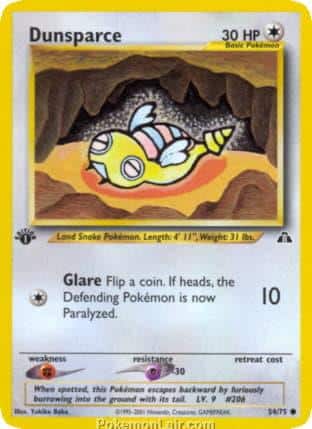 2001 Pokemon Trading Card Game NEO Discovery Set 54 Dunsparce