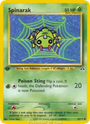 2001 Pokemon Trading Card Game NEO Discovery Set 64 Spinarak