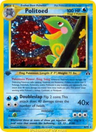 2001 Pokemon Trading Card Game NEO Discovery Set 8 Politoed