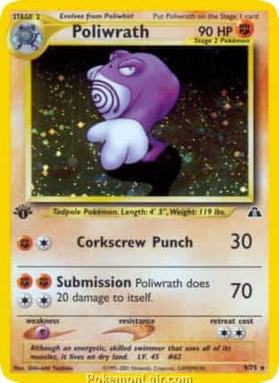 2001 Pokemon Trading Card Game NEO Discovery Set 9 Poliwrath