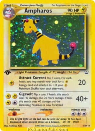 2001 Pokemon Trading Card Game NEO Revelation Price List 1 Ampharos