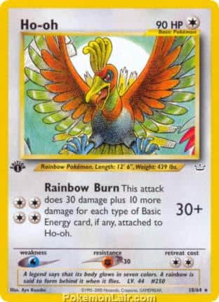 2001 Pokemon Trading Card Game NEO Revelation Price List 18 Ho oh