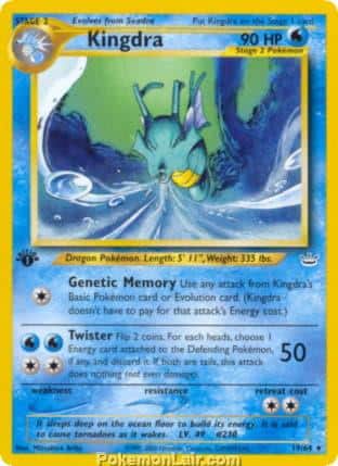 2001 Pokemon Trading Card Game NEO Revelation Price List 19 Kingdra