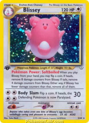 2001 Pokemon Trading Card Game NEO Revelation Price List 2 Blissey