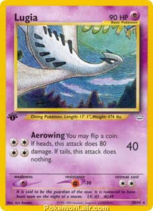 2001 Pokemon Trading Card Game NEO Revelation Price List 20 Lugia