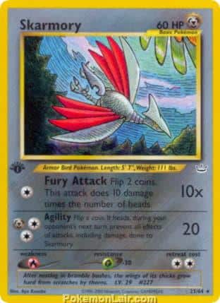 2001 Pokemon Trading Card Game NEO Revelation Price List 23 Skarmory