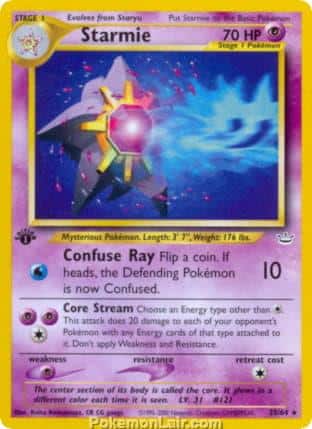 2001 Pokemon Trading Card Game NEO Revelation Price List 25 Starmie