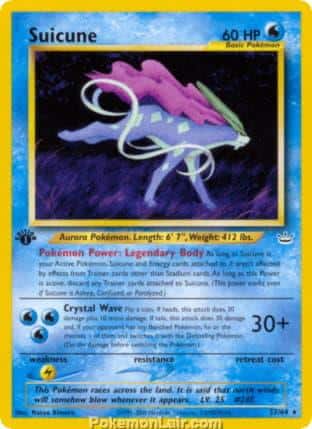 2001 Pokemon Trading Card Game NEO Revelation Price List 27 Suicune